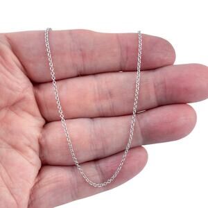 Vintage Sterling Silver 925 Cable Link Chain Necklace 18"